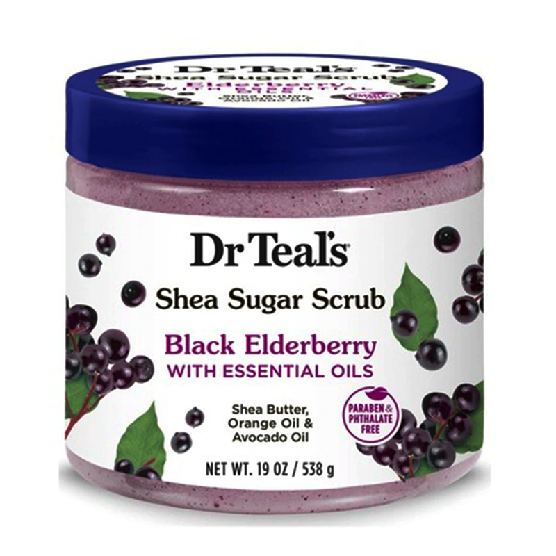 Dr Teal's Shea Sugar Scrub Black Elderberry with Essential Oils 538g
