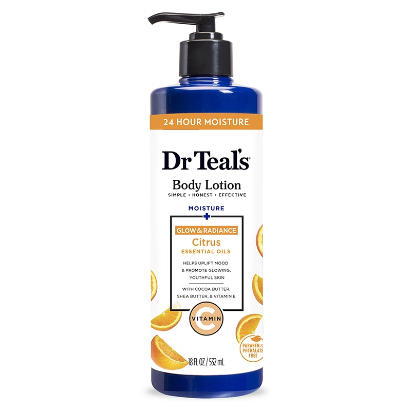 Dr Teal's Vitamin C Body Lotion Moisture with Citrus Essential Oils for Glow Radiance 532ML