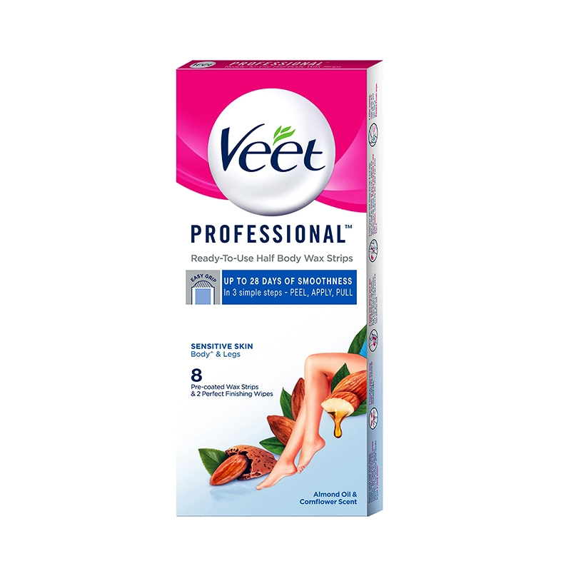 Veet Professional Sensitive Skin Body Legs wax strips 8 strips