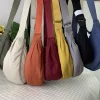 Autumn and Winter Women's Nylon Dumpling Bag Crossbody Large Capacity Colorless Versatile Shoulder Bag with 6 Colors to Choose From Black, Red, Gray, Orange, Green and Rice White