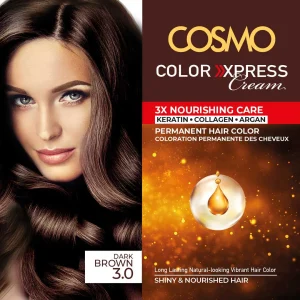 Cosmo Color Xpress Cream Dark Brown 3.0 For Shiny & Nourished Hair 112ml