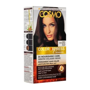 Cosmo Color Xpress Cream Dark Brown 3.0 For Shiny & Nourished Hair 112ml