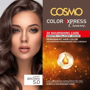 Cosmo Color Xpress Cream Light Brown 5.0 For Shiny & Nourished Hair 112ml