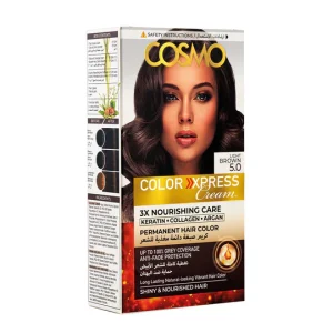 Cosmo Color Xpress Cream Light Brown 5.0 For Shiny & Nourished Hair 112ml