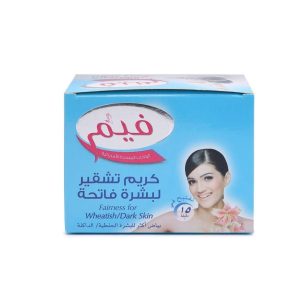 Fem Hair Bleach Cream with Milk, Pearl & Blueberry, Fairness for Wheatish, Dark Skin 50g