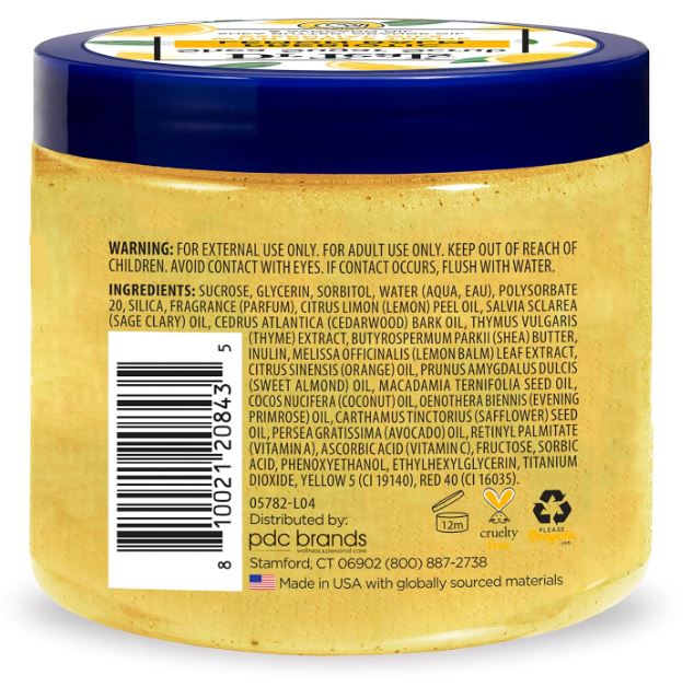 Dr Teal's Shea Sugar Scrub Prebiotic Lemon Balm with Sage & Thyme Essential