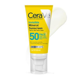 CERAVE INVISIBLE MINERAL FACE SUNSCREEN SPF50 FOR ALL SKIN TYPES & TONES